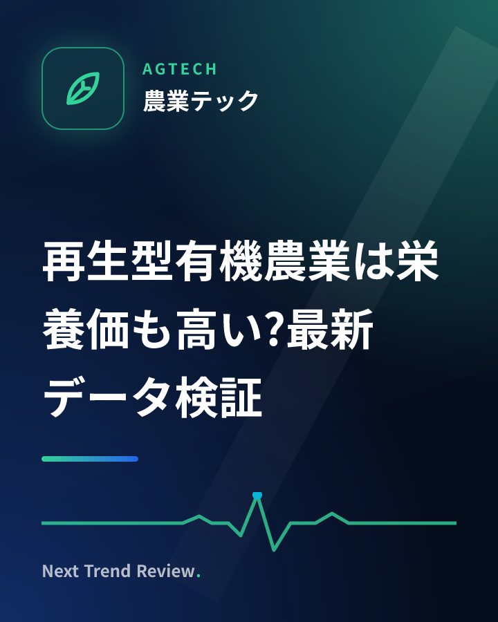 再生型有機農業は栄養価も高い?最新データ検証