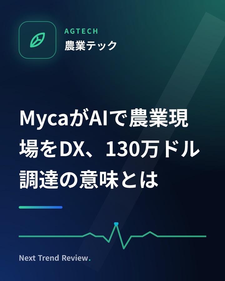 MycaがAIで農業現場をDX、130万ドル調達の意味とは