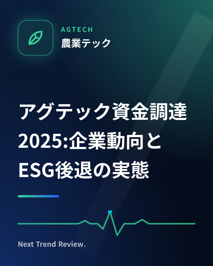 アグテック資金調達2025:企業動向とESG後退の実態